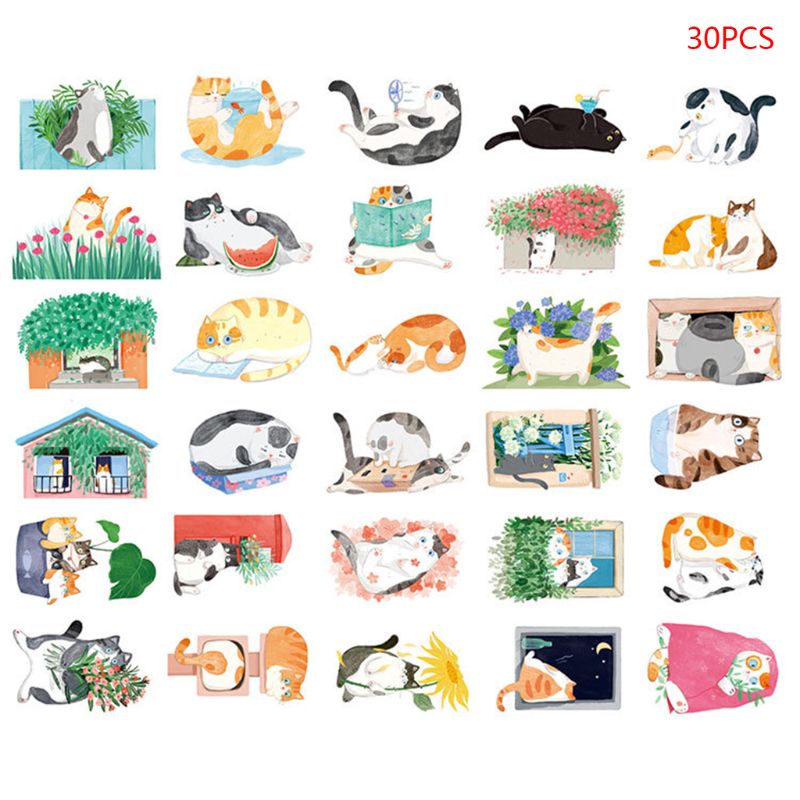 100 개/대 고양이 뒷마당 그림 엽서 작은 신선한 작은 고양이 모양 낙서 카드 크리스마스 선물